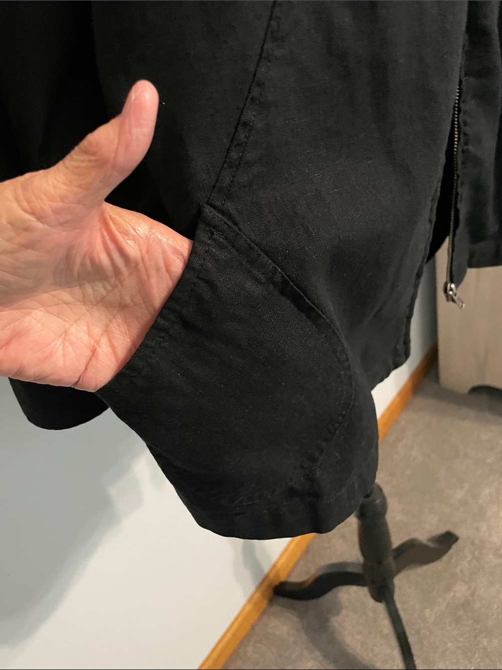 Coldwater Creek Black Hooded Zip-Front Women's Jacket - Picture 5 of 9